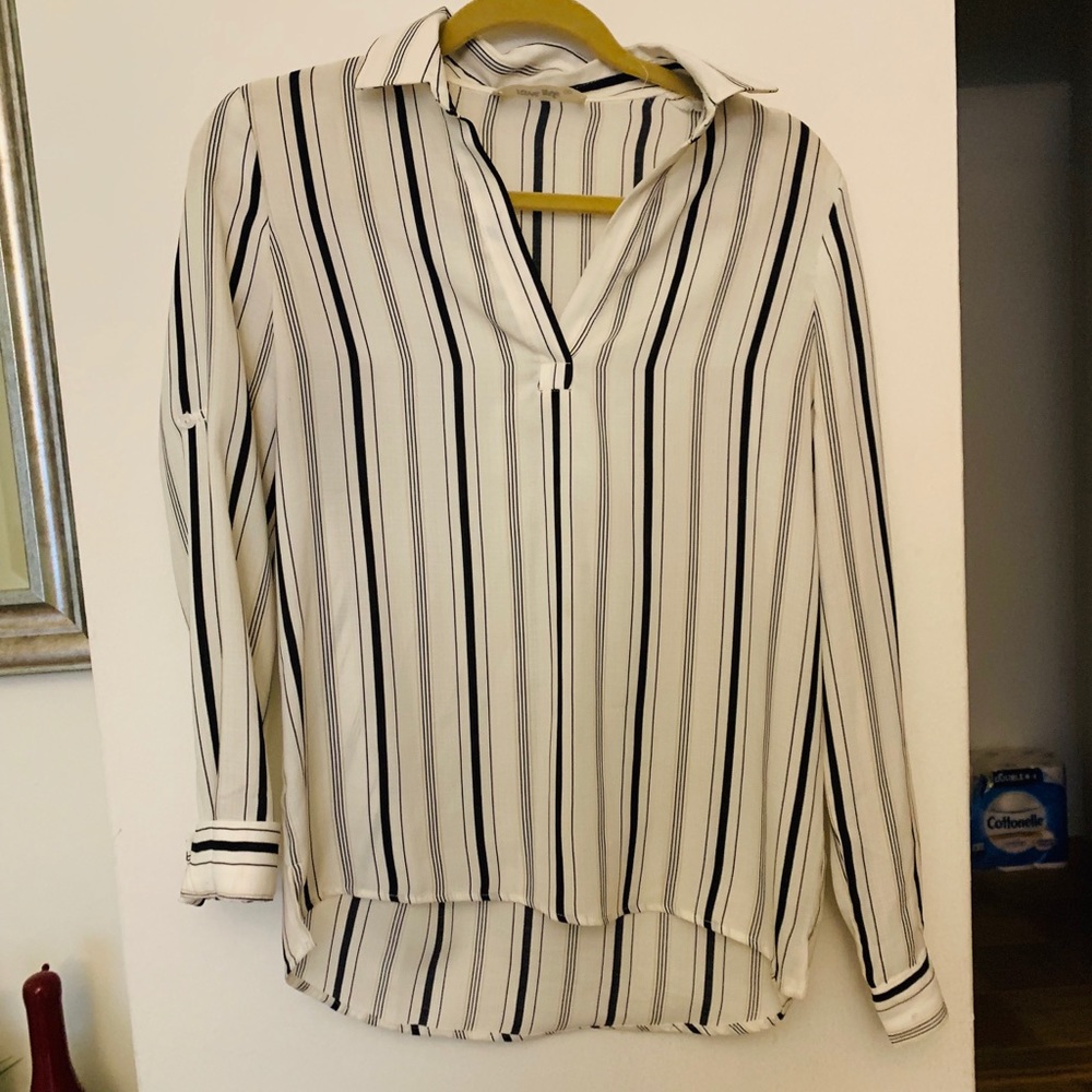 Hippie Love V-neck striped blouse, never been worn